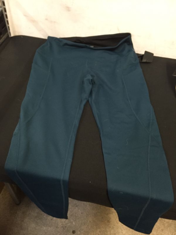 Photo 1 of DARK TEAL HIGH WAIST LEGGINGS WITH SIDE POCKET SIZE LARGE 