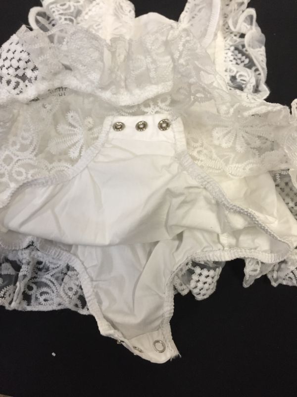 Photo 2 of INFANT MESH DRESS WHITE SIZE 90 -- APPEARS TO BE SIZE 06 MONTHS 