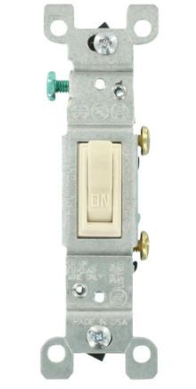 Photo 1 of 15 Amp Single-Pole Toggle Switch, Light Almond (10-Pack)
