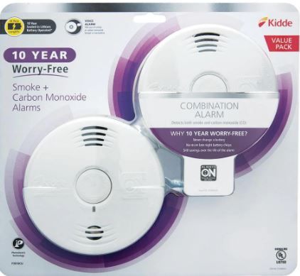 Photo 1 of 10-Year Worry Free Smoke & Carbon Monoxide Detector, Lithium Battery Powered with Voice Alarm, 2-Pack
