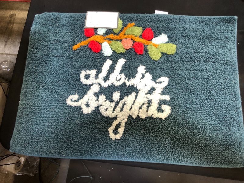 Photo 2 of 17"x24" All Is Bright Holiday Bath Rug - Threshold™---ITEM IS DIRTY---
