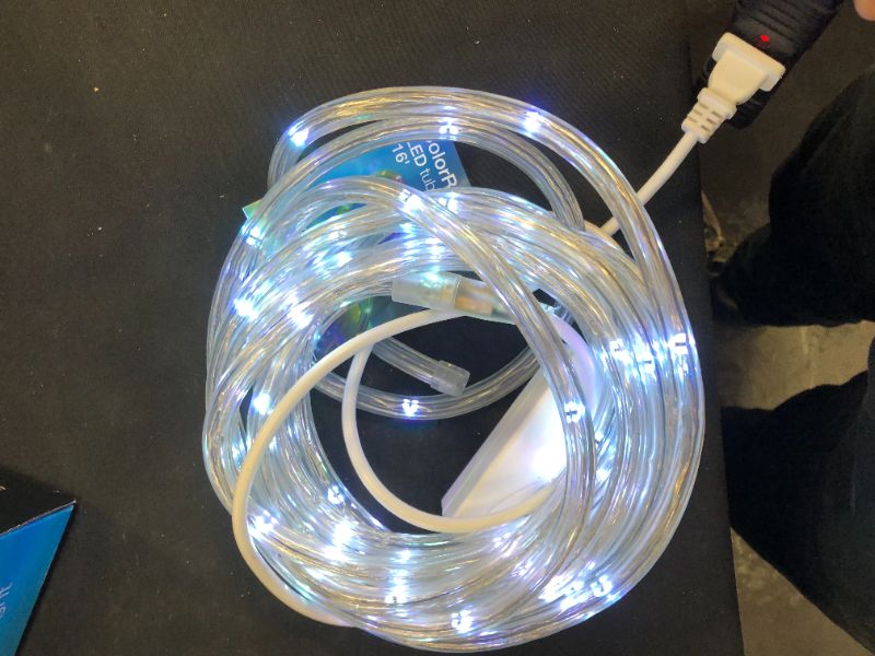 Photo 1 of Aura Outdoor 16 ft. Plug-in Color Changing Light LED Rope Light with Remote
