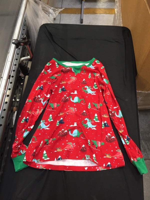 Photo 1 of Generic Red Long Sleeve Dinosaur Holiday Themed Shirt. Medium