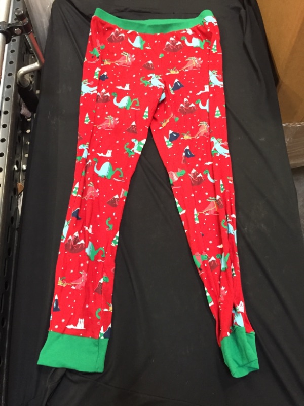 Photo 1 of Generic Red Dinosaur Themed Holiday Pajama Pants. Medium