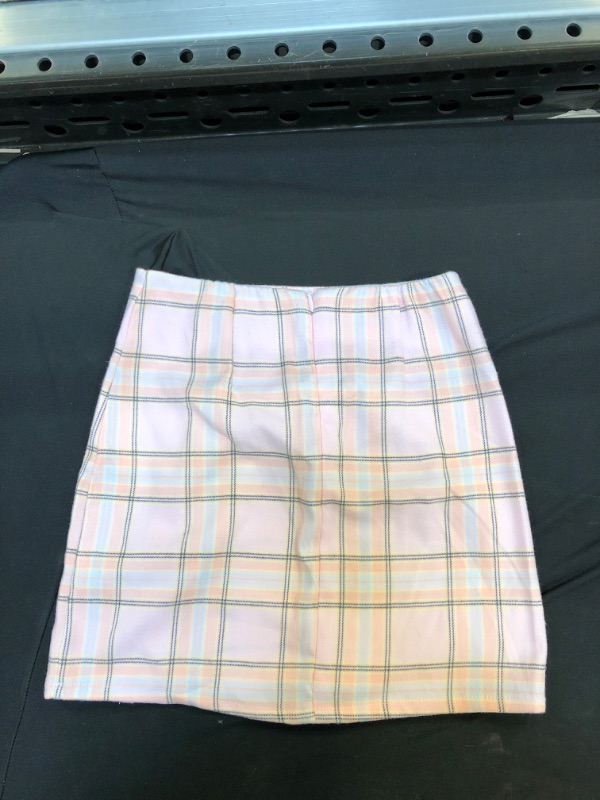 Photo 1 of Generic Pink Plaid Cotton Skirt. Medium