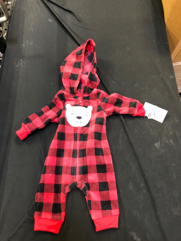 Photo 2 of Baby Boys' Buffalo Bear Check Romper - Just One You® made by carter's Black/Red. NB
