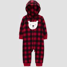 Photo 1 of Baby Boys' Buffalo Bear Check Romper - Just One You® made by carter's Black/Red. NB
