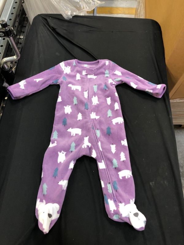 Photo 1 of Generic Purple Polar Bear Footed Onesie. 9M