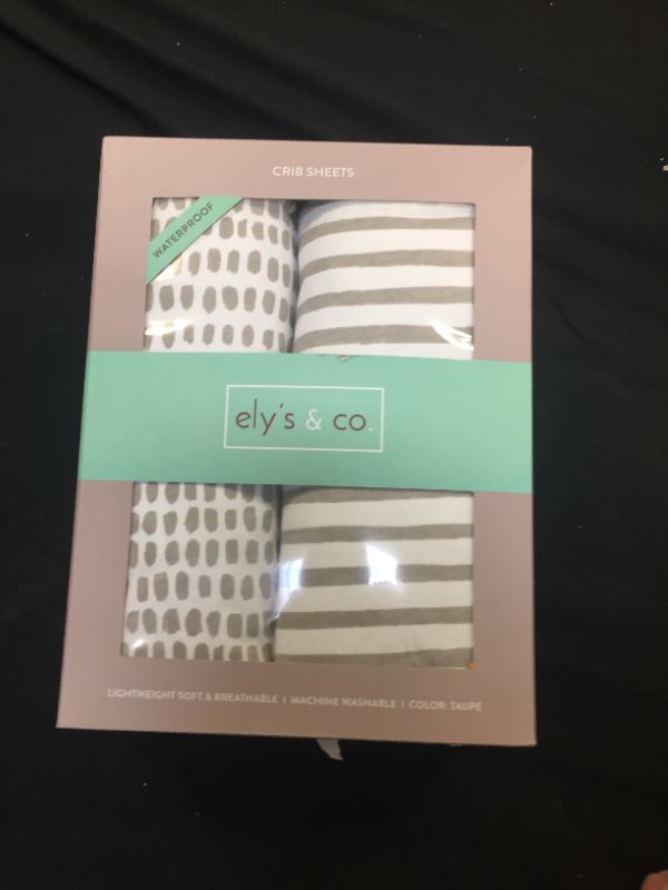 Photo 2 of Ely's & Co Crib Sheet Set 2 Pack 100% Jersey Cotton for Baby Girl and Baby Boy by Ely's & Co-COLOR:TAUPE