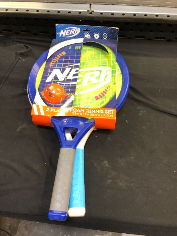 Photo 1 of Nerf Foam Tennis Set for Kids - 2 Player Kids Tennis Set - Jumbo Rackets and Foam Tennis Ball
---DIRTY FROM EXPOSURE---