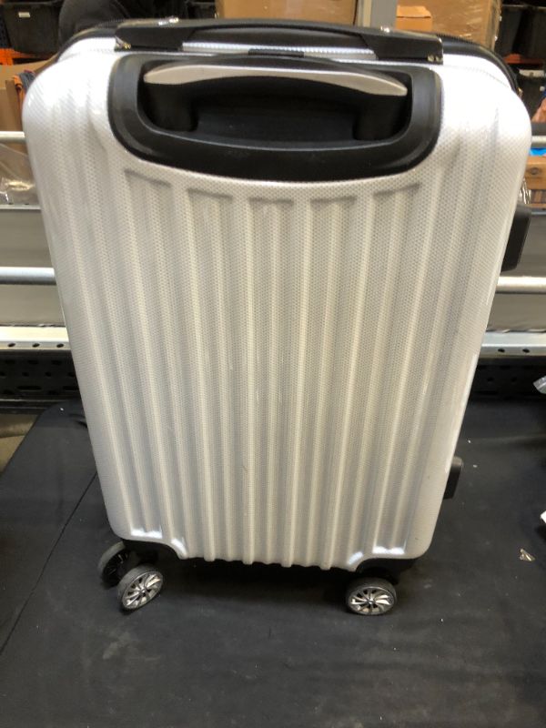 Photo 1 of  Coolife Luggage Suitcaseith TSA Lock Spinner Carry on Hardshell Lightweight-Silver---ITEM IS DIRTY FROM EXPOSURES AND HAS SMALL SCRATHCES AOUND---
