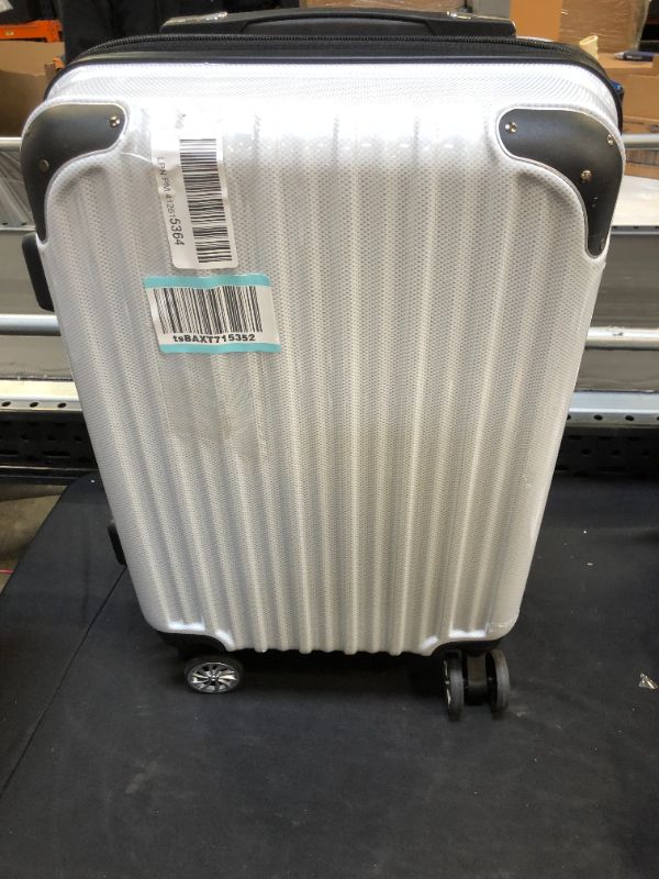 Photo 1 of  Coolife Luggage Suitcaseith TSA Lock Spinner Carry on Hardshell Lightweight-Silver---ITEM IS DIRTY FROM EXPOSURES AND HAS SMALL SCRATHCES AOUND---