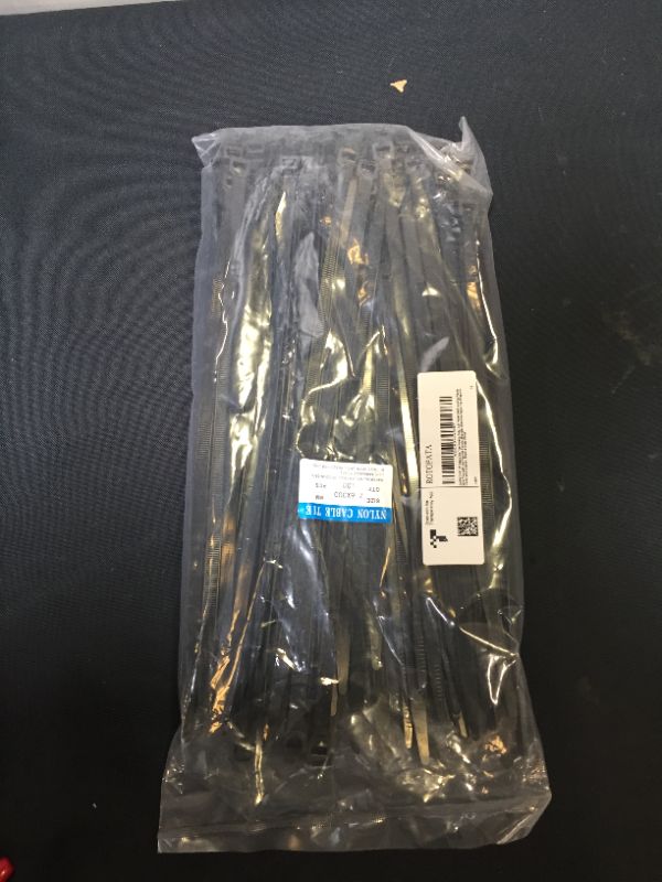 Photo 2 of 12 Inch Zip Cable Ties Black (100 Pack),