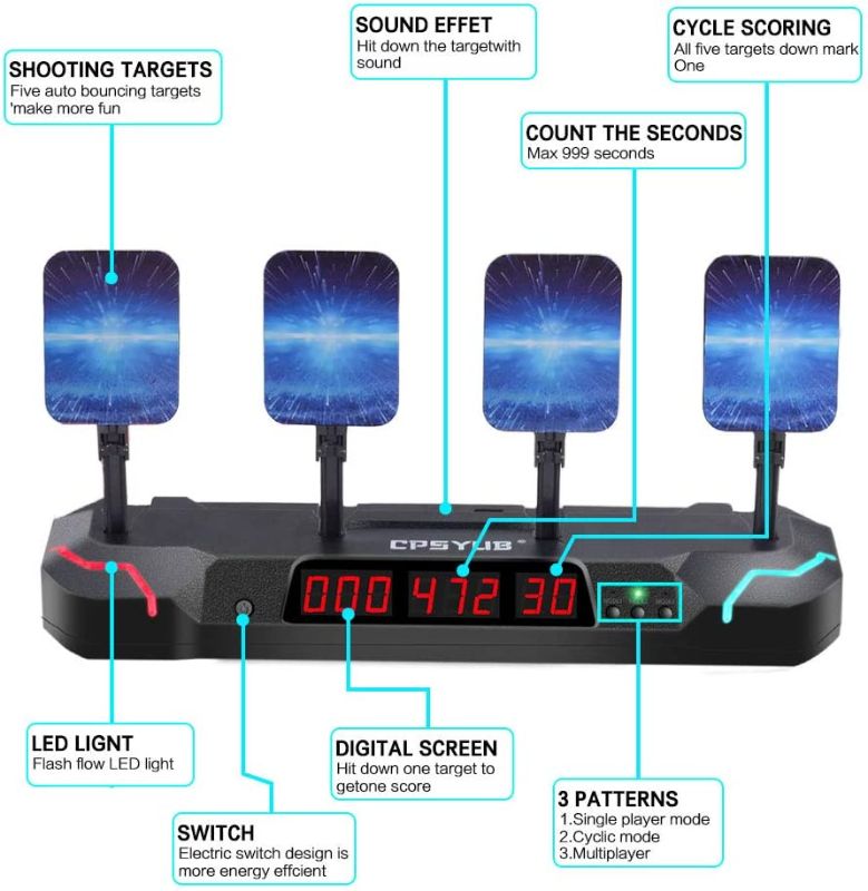 Photo 1 of CPSYUB Electronic Shooting Target with Foam Dart and Toy Gun