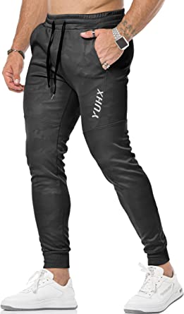 Photo 1 of Mens Joggers Sweatpants Slim Fit Tapered Camo Casual Gym Workout Pants with Zipper Pockets
BLACK - SMALL