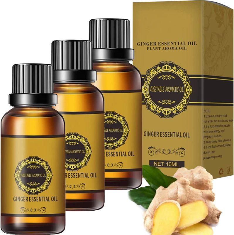 Photo 1 of 3PCS Belly Drainage Ginger Oil Natural Drainage Ginger Oil Essential Relax Massage Liquid Herbal Massage Oil
