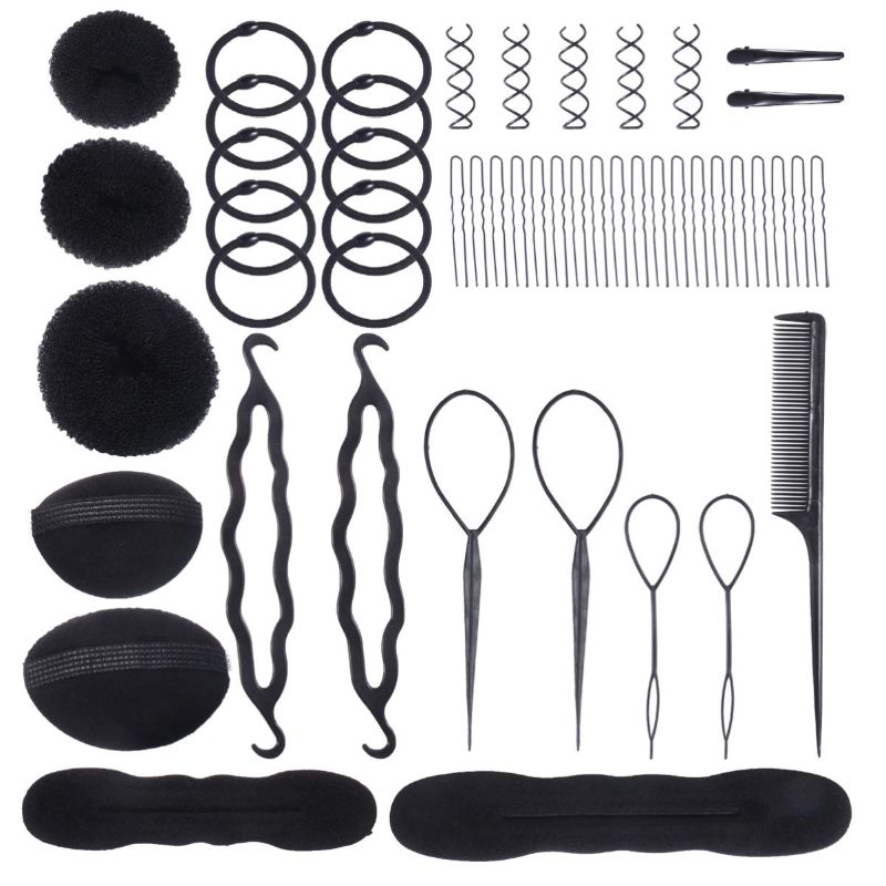 Photo 1 of 71 pcs Hairdressing Tools Set Hair Braiding Tool, Hair Design Styling Set DIY Hair Accessories Hair Modelling Tool Kit Hair Ties Bulk 2 Pack
