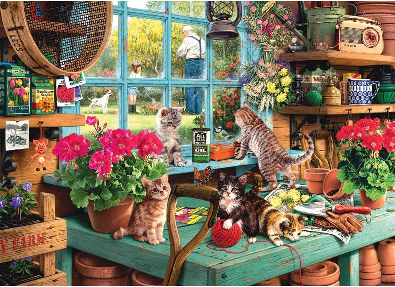 Photo 1 of 1000 Piece Jigsaw Puzzle - Windowsill Cat Jigsaw Puzzle - Puzzles Toys for Adults, Teens
