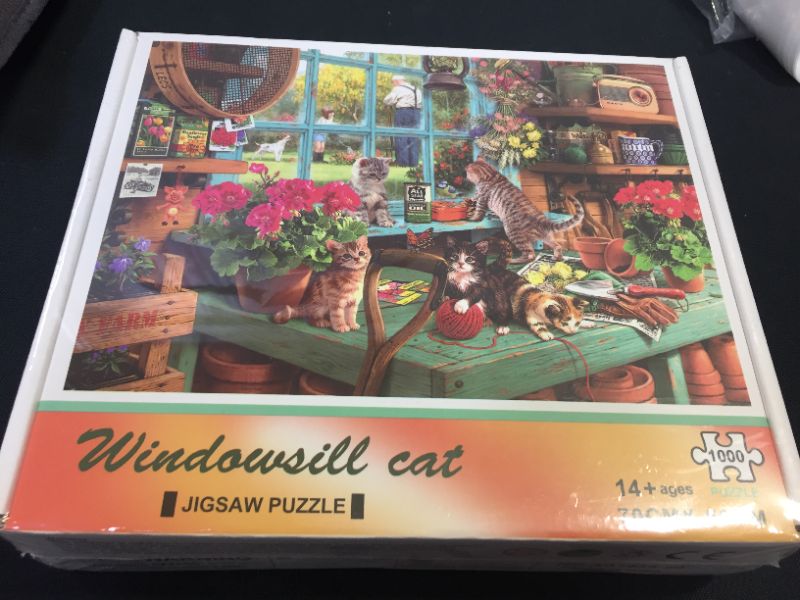 Photo 2 of 1000 Piece Jigsaw Puzzle - Windowsill Cat Jigsaw Puzzle - Puzzles Toys for Adults, Teens
