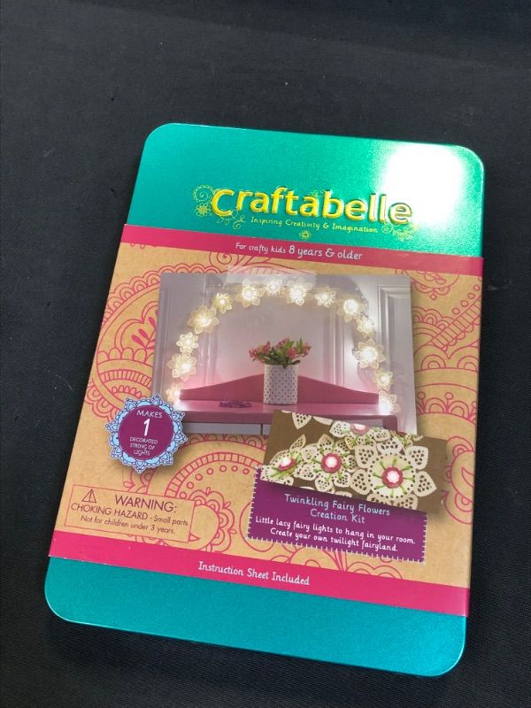 Photo 2 of Craftabelle – Twinkling Fairy Flowers Creation Kit – DIY Twinkle Lights for Bedroom – 106pc String Light Set with Accessories – DIY Arts & Crafts for Kids Aged 8 Years 
