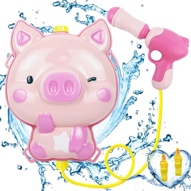 Photo 1 of Backpack Water Gun for Kids, Water Guns with 2.5L High Capacity Water Tank & Adjustable Straps, Pool Toys for Toddlers Age 3-5(Pig)