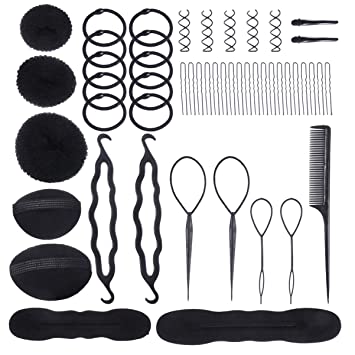 Photo 1 of 71 pcs Hairdressing Tools Set Hair Braiding Tool, Hair Design Styling Set DIY Hair Accessories Hair Modelling Tool Kit Hair Ties Bulk
