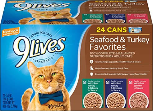 Photo 1 of 9Lives Seafood & Turkey Favorites Wet Cat Food Variety 5.5 Ounce (24 of Pack)
EXP B