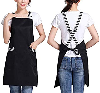 Photo 1 of Amytalk Crossback Adjustable Bib Apron Waterdrop Resistant with 2 Pockets Cooking Kitchen Aprons for Women Men Chef Work BBQ
