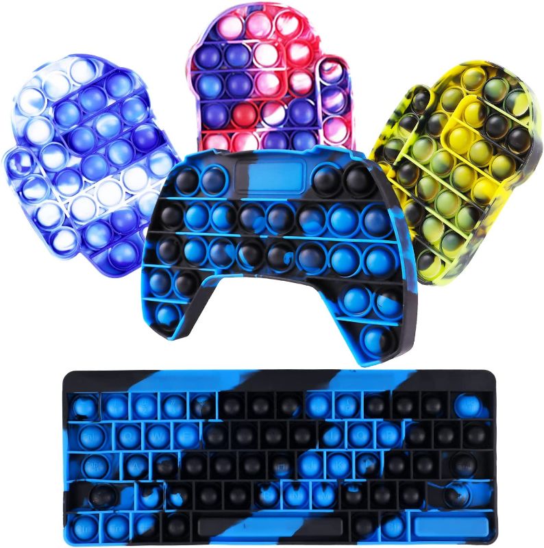 Photo 1 of Genovega 5 Packs Pop Jumbo Big Keyboard It Huge Set Pack XL Mega Its Large Gift Boys Toy, Sensory Tie dye Blue for Kids Boy
