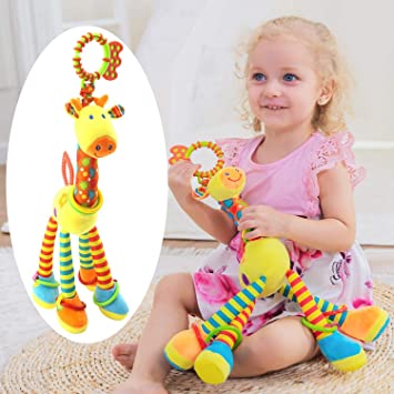 Photo 1 of Car Seat Toys, Baby Toys 3-6 Months, Hanging Baby Toys, Stroller Toys Baby Rattles 0-11 Months for Baby Stroller Colorful Animal Bell Rattle for Infants Sensory Toys Baby Musical Toys Soft Kids Crib
