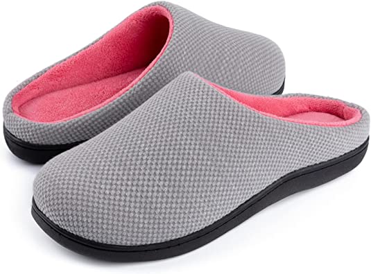 Photo 1 of RockDove Women's Birdseye Knit Memory Foam Slipper GREY/PINK
SIZE MEDIUM (7-8)