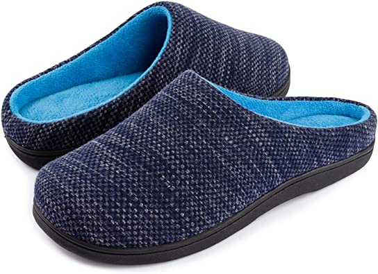 Photo 1 of RockDove Women's Birdseye Knit Memory Foam Slipper LARGE (9-10) DENIM/SKY BLUE
