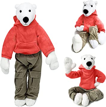 Photo 1 of 20" Polar Bear Plush Toy Stuffed Animal Cute Bear Plushie Christmas Birthday Gift for Girls Boys Kids (Red)
