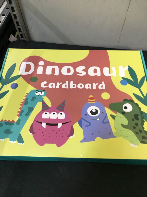 Photo 2 of AmazeFan Kids Dinosaur Cardboard Wearable 3D Carton Graffiti Paper Toy Costume Playhouse for Kid DIY Handmade Two Packs
