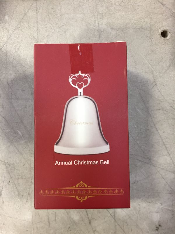 Photo 2 of 2021 Annual Christmas Bell,Silver Bell Ornament for Christmas Decorations, Bell Ornament for Christmas Anniversary, Red Ribbon & Gift Box