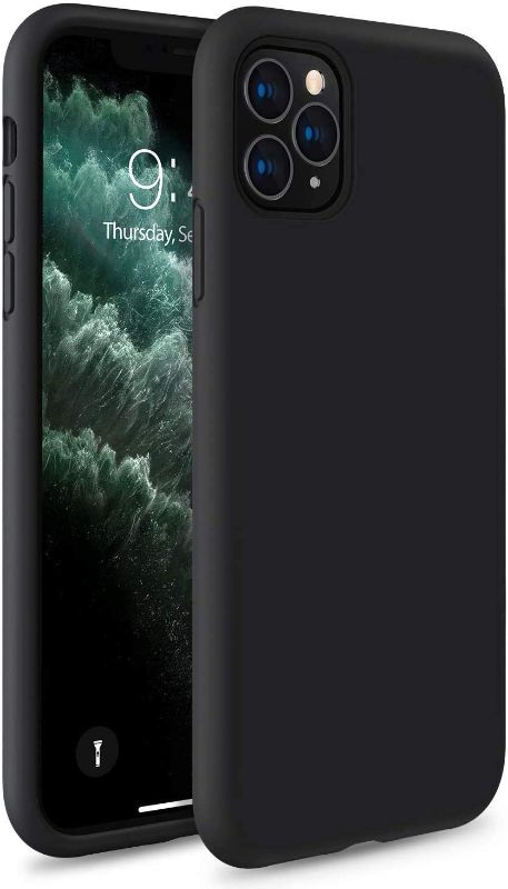 Photo 1 of 2 PACK TORRAS Love Series iPhone 11 Pro Case, Full Covered Shockproof Liquid Silicone Rubber Case with Soft Microfiber Compatible for iPhone 11 Pro, Black