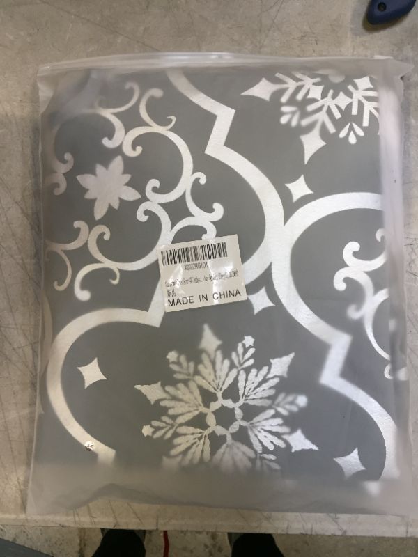 Photo 2 of 48 INCHES CHRISTMAS TREE SKIRT SNOWFLAKE GREY