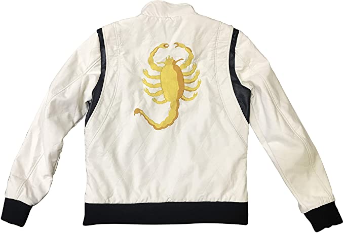 Photo 1 of borizcustoms R Gosling Scorpion Drive Jacket Leather Stitched Sewn 5 Size Quilted (40) WHITE 