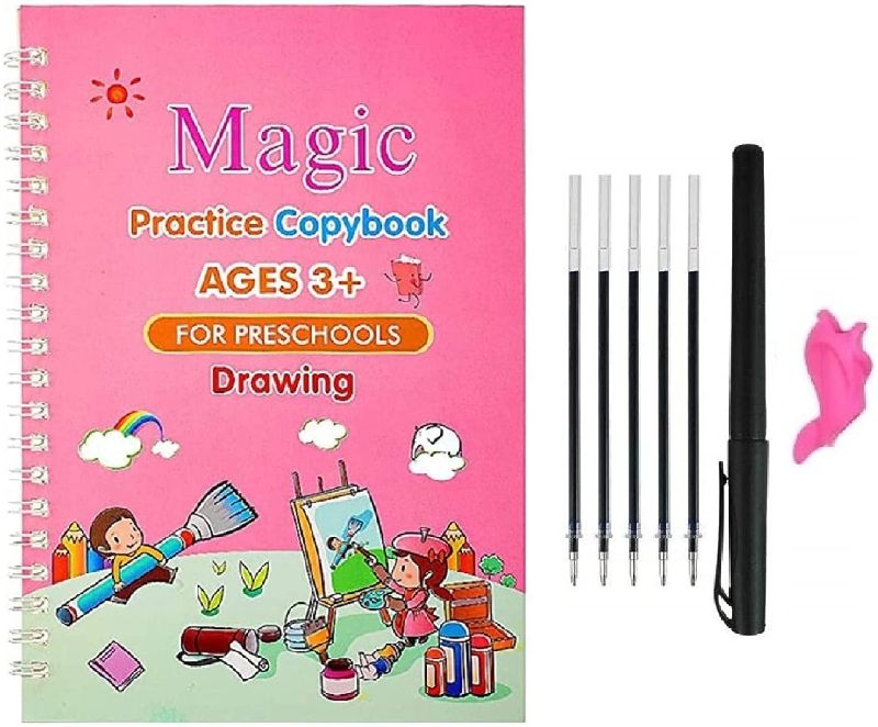 Photo 1 of LETFDP Magic Practice Copybook for Kids New-Version 10.4 x 7.3 in. Large Paper Edition, Reusable Writing Calligraphy Book English Set, Handwriting Workbook for Preschoolers(Drawing Book+ Pen)