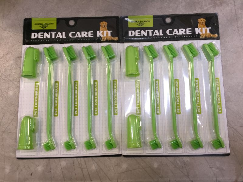 Photo 1 of 2 PACK (8) GREEN MEADOW DENTAL CARE KIT PET TOOTHBRUSH