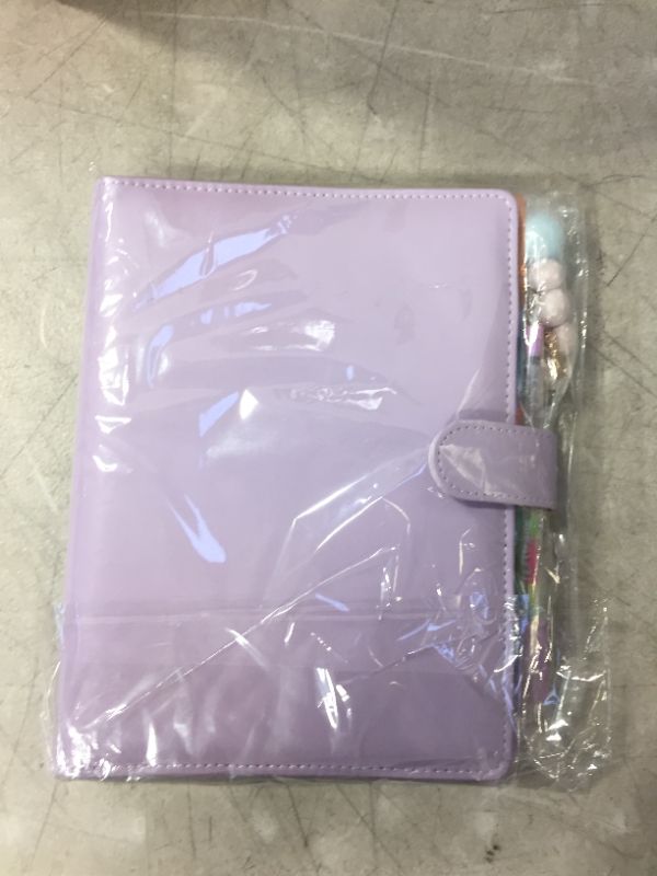 Photo 1 of A5 6-Ring Binder Personal Organizer Magnetic Closure with Refills x80 Sheets, Zip Pouch Bag x1, Rainbow Pen x1, Divider Tabs x5, Today Ruler x1, Pendant Deco x1 -Harphia (Pink, A5 9.06 x 7.28'')