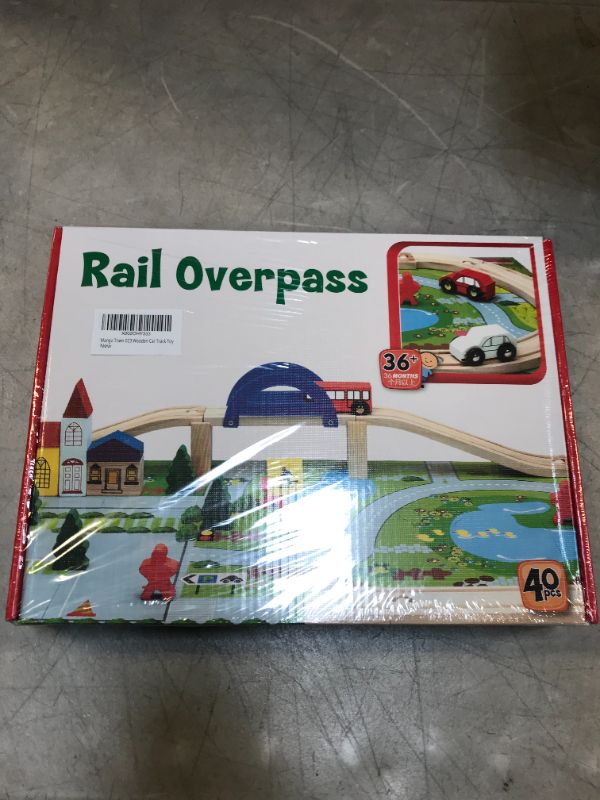 Photo 2 of Rail overpass wooden car track toy ( factory sealed ) 40 pcs