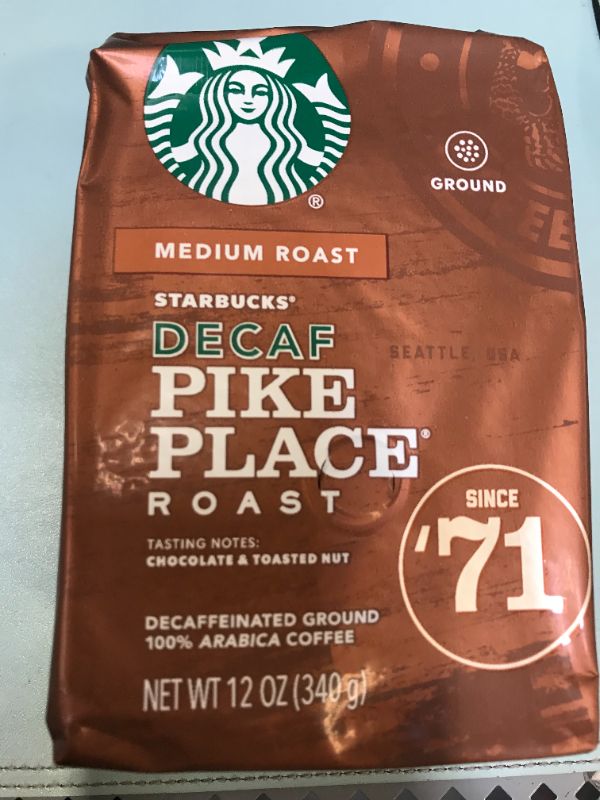 Photo 2 of 
Starbucks Decaf Ground Coffee — Pike Place Roast — 100% Arabica — 1 bag (12 oz.)