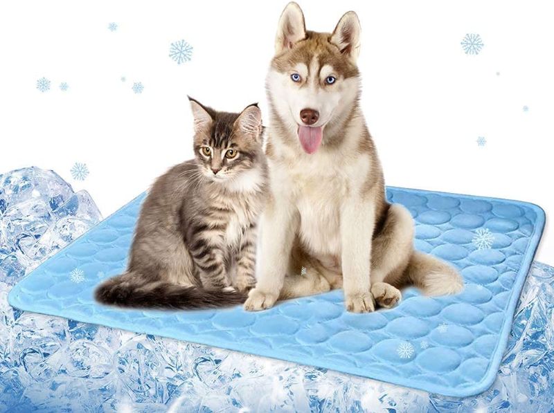 Photo 1 of Wironlst Summer Pet Self Cooling Mat - Dogs Cats Washable Ice Silk Cooling Mat, Breathable Pet Crate Cushion Sleep Pad for Dogs Kennel Sofa Bed Floor