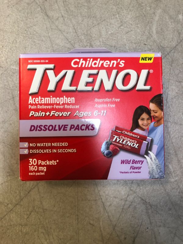 Photo 2 of Children’s TYLENOL® Dissolve Powder Packs With Acetaminophen, Kids' Fever Reducer & Pain Reliever exp- 12/21