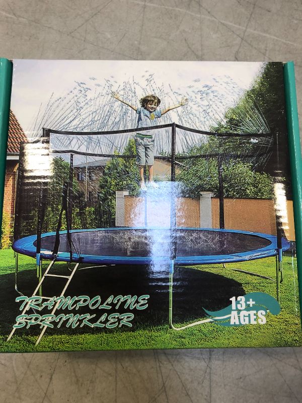 Photo 2 of Cabor Trampoline Sprinkler for Kids - Outdoor Trampoline Water Sprinkler for Water Play, Trampoline Accessories 39ft Sprinkler for Trampoline Shower and Summer Fun