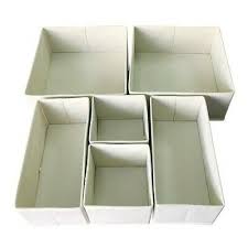 Photo 1 of  Cloth Storage Box Closet Dresser Drawer Organizer, 6 Pack - Beige