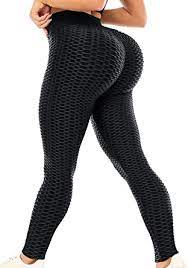 Photo 1 of OWKAGI womens scrunch butt black leggings size womens m 