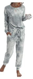 Photo 1 of PRETTYGARDEN Women’s Tie Dye Two Piece Pajamas Set Long Sleeve Sweatshirt with Long Pants Sleepwear MEDIUM