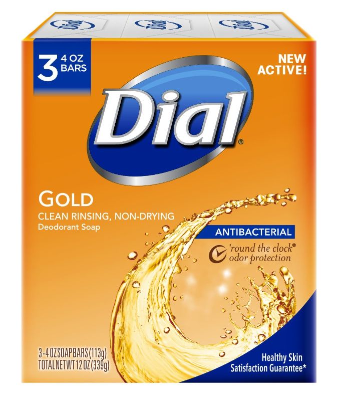 Photo 1 of 3 PACK- Dial Antibacterial Deodorant Bar Soap, Pack of 3 Gold Bars,4oz